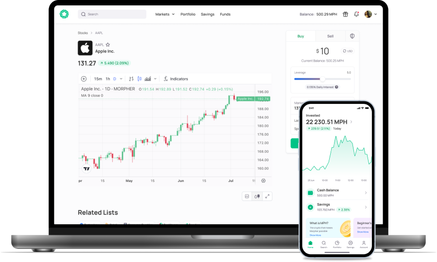 Morpher desktop and mobile app demo mockup