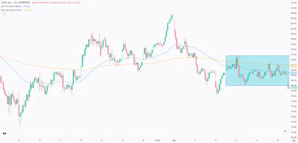 Tesla Stock on the Hourly Chart