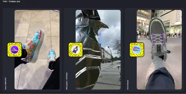 Filter with sneakers on Snapchat