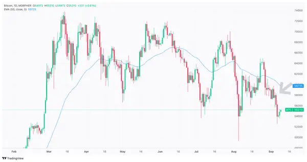 Bearish Engulfing Pattern on BTC graph