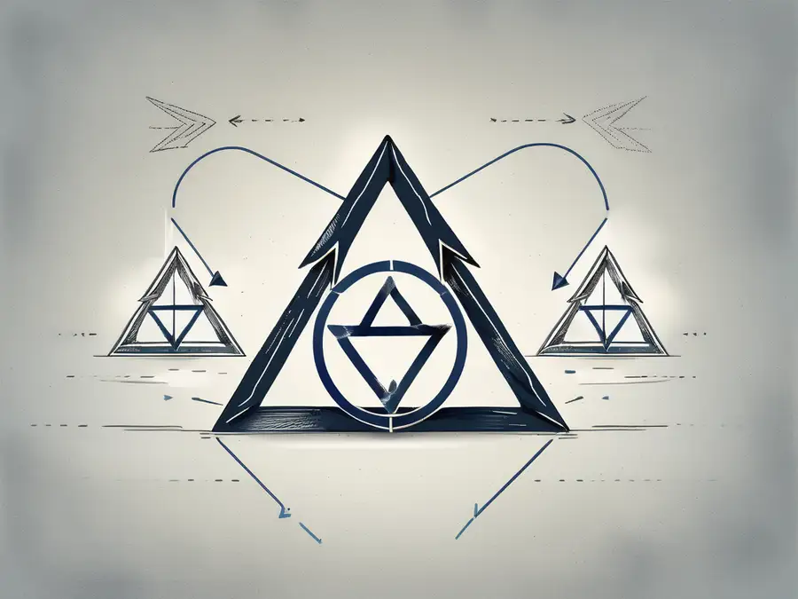 Три взаимосвязанные стрелы, образующие треугольник