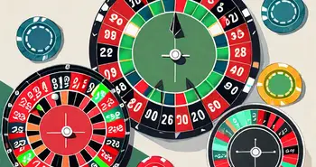 A roulette wheel with alternating colors and numbers