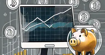 Ein digitales Tablet, das verschiedene Kryptowährungssymbole wie Bitcoin anzeigt.