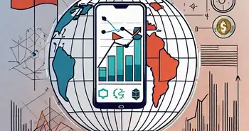 Un teléfono inteligente mostrando varios gráficos y tablas del mercado de valores.
