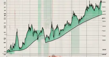 Ein Aktienmarkt-Diagramm mit dem Chaikin-Geldfluss-Indikator hervorgehoben