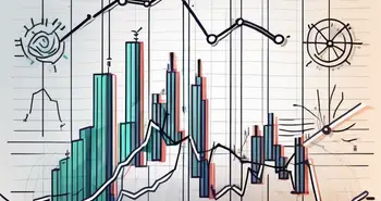 Ein stilisierter Aktienmarktgraph mit schwankenden Linien, die Preisbereiche darstellen