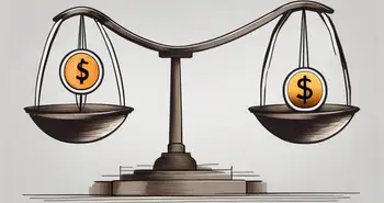 A balanced scale with one side representing the stock market's advancing issues and the other side representing its declining issues
