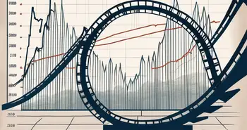 Eine Achterbahn, die die zyklische Natur von Aktien darstellt