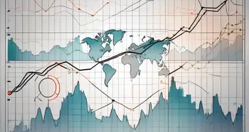 Ein komplexes Börsendiagramm mit verschiedenen Stop-Trading-Indikatoren und Tools