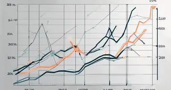 Ein Diagramm mit schwankenden Linien, die Markttrends darstellen
