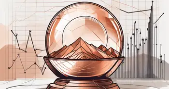 A copper mine with a futuristic crystal ball hovering above it