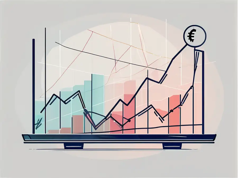 A balanced scale with different world currencies on one side and a rising graph on the other