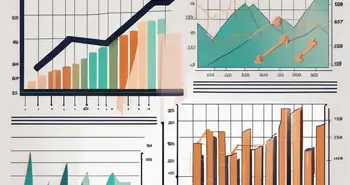 A financial chart with upward trending lines