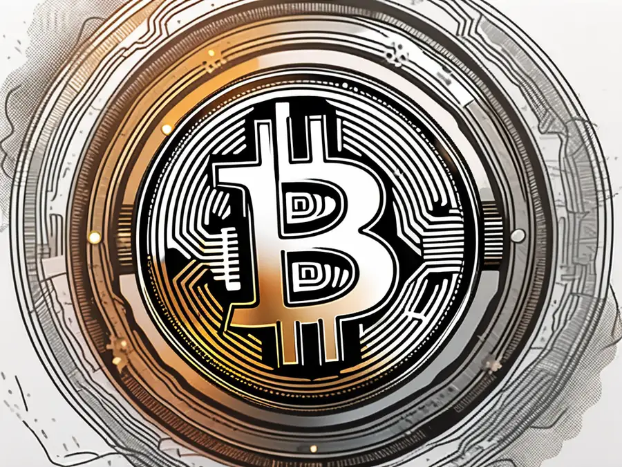 Ein Bitcoin-Münze wird verfeinert oder poliert