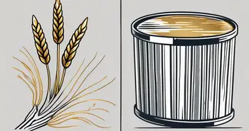 Two contrasting items - one representing a commodity like a wheat sheaf or oil barrel
