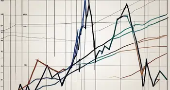Zwei Trendlinien auf einem Aktienmarktgraphen schneiden sich