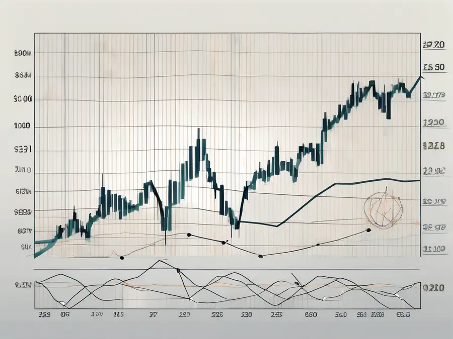 A dynamic forex chart with a rising line graph
