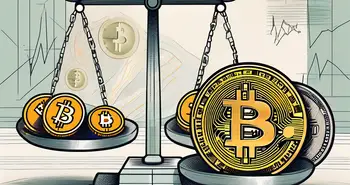 Ein traditioneller Fiat-Währungsschein und eine symbolische Darstellung von Kryptowährung