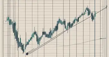 Ein Börsendiagramm mit Fibonacci-Retracement-Linien, die verschiedene Ebenen von Unterstützung und Widerstand anzeigen.