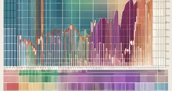 A detailed renko chart with various color-coded blocks