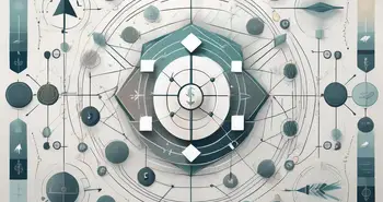 A complex network of interconnected financial symbols and icons