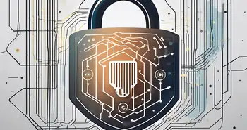 Ein robustes digitales Schloss, das Verschlüsselung symbolisiert