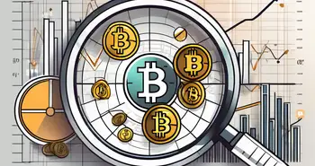 Ein dynamisches Marktchart mit Bitcoin-Symbol