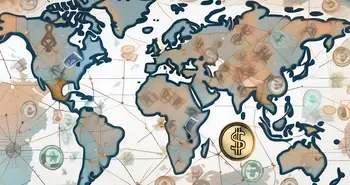 A magnifying glass hovering over a world map