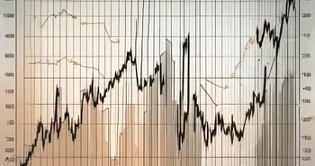 A dynamic stock market chart with sharp zigzag movements