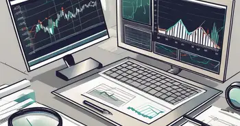 A computer screen displaying various stock market graphs