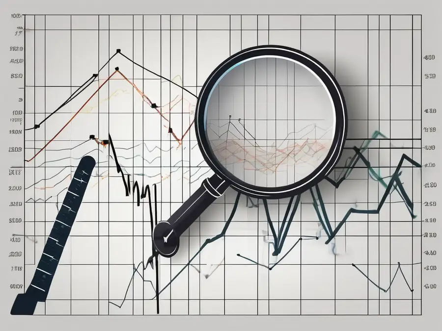 A stock market chart with zigzag lines indicating retracements