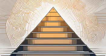 Un symbole stylisé de bitcoin gravissant une série de marches