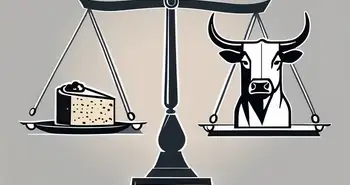 Two contrasting symbols - one representing stocks