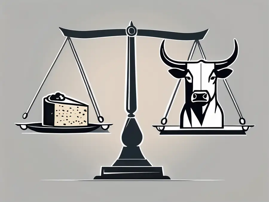 Two contrasting symbols - one representing stocks