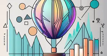 Ein sich entleerender Ballon in Form eines Kryptowährungstokens