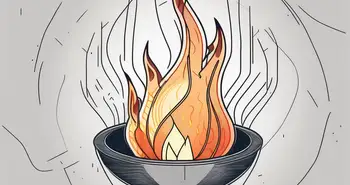 A symbolic flame consuming a physical representation of a digital token