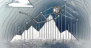 Eine schwankende Graphlinie, die einen Kryptomarkt darstellt