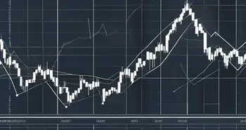 Ein dynamisches Börsendiagramm mit verschiedenen Handelsformationen wie Kopf und Schultern