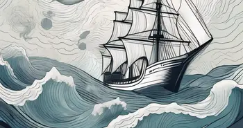 Ein stürmisches Meer mit einem Schiff, das hindurch navigiert