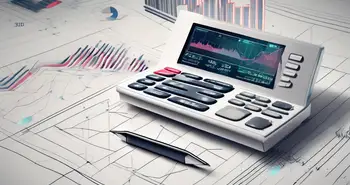 A complex financial chart with various lines and graphs