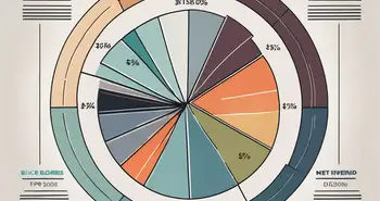 A pie chart divided into sections representing different elements contributing to earnings per share (eps)
