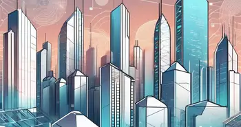 Eine futuristische Stadtlandschaft mit einer Vielzahl von Immobilien