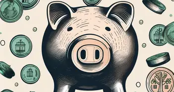 A vintage piggy bank being filled with coins