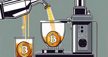 Ein Bitcoin, der in einen stilisierten