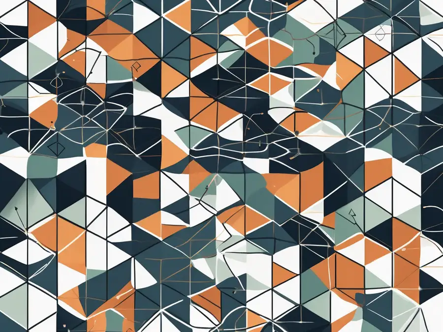An abstract representation of interconnected blocks or cubes