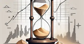 An hourglass partially filled with sand