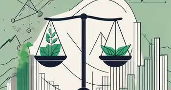 An upward-trending graph intertwined with elements symbolizing growth