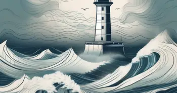 A turbulent ocean with varying wave heights