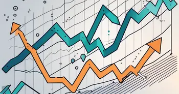 A stylized line graph depicting price movements in a financial market