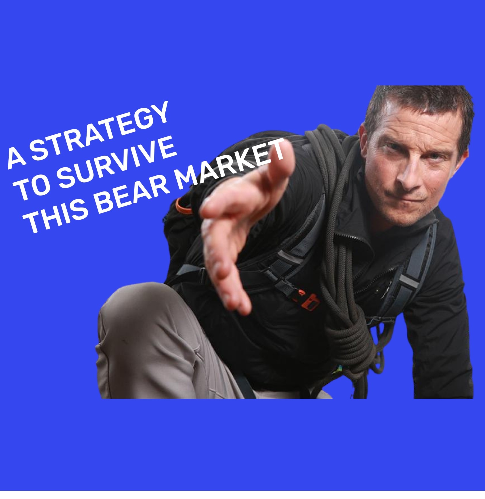 Bear Grylls reaching out, helping you survive markets.